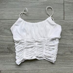 Princess Polly White Ruched Tank Top